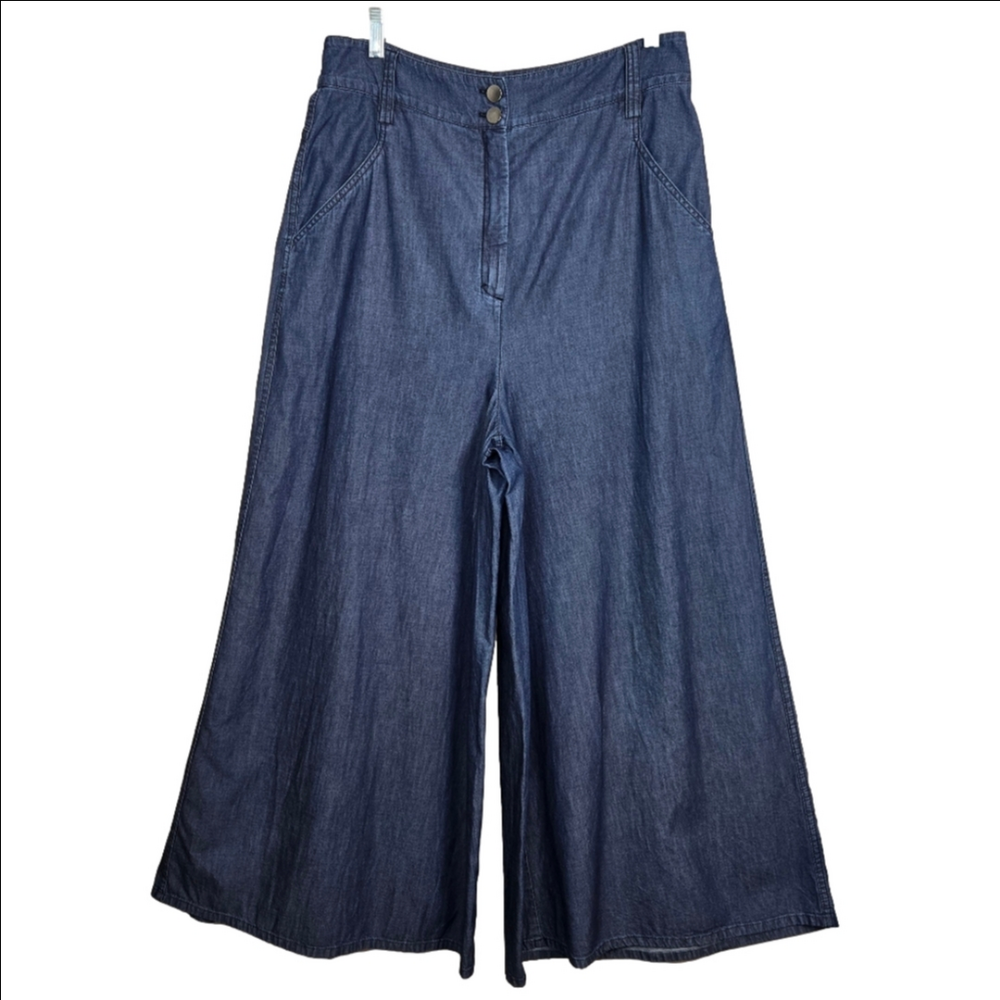 Dorothee Schumacher Wide-Leg High Waist Chambray Jeans/Pants, Size 5 (12) ~ EUC - Picture 3 of 16